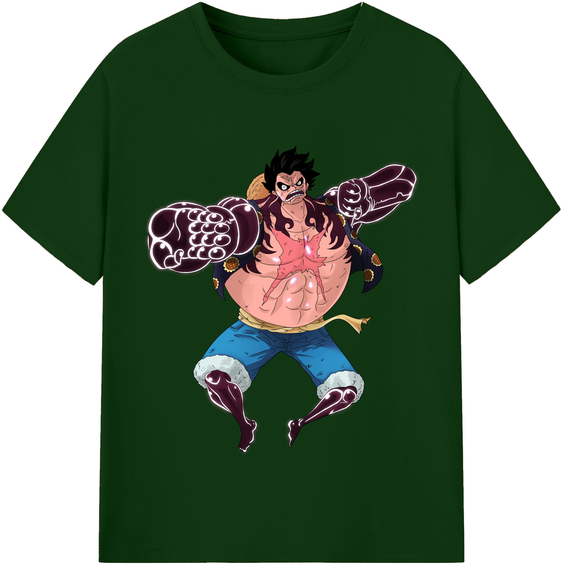 ワンピース モンキー・D・ルフィ ONE PIECE Monkey D. Luffy 綿100％半袖Tシャツ（フロントプリント）